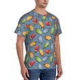 thumbnail image 2 of Bixox Men's Fruit Ice Cream Printed Short Sleeve Skinny Athletic T-Shirt, 2 of 6