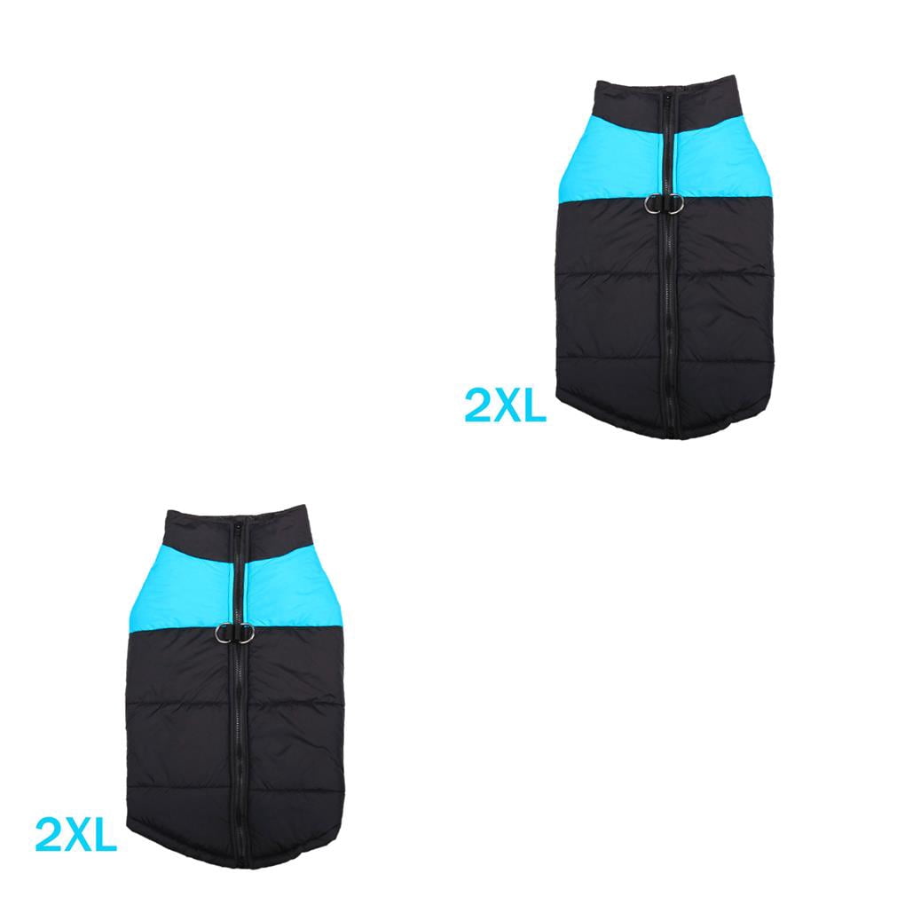 2pcs Padded Cold Winter Warm Vest Jacket Pet Clothes For Medium/Large Dogs