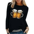 thumbnail image 3 of GERsome Women's Long Sleeve Tops Bavarian Oktoberfest Traditional National Print Casual Loose Crew Neck Shirts for Women(S-XXXL), 3 of 5