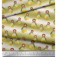 thumbnail image 3 of Soimoi Green polyester Crepe Fabric Dot,Lemon Slice & Yoga Girl Human Figure Print Sewing Fabric Yard 42 Inch Wide, 3 of 3