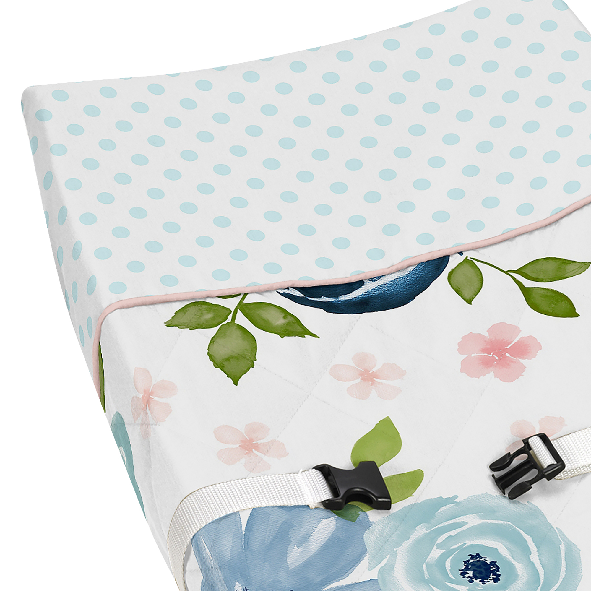 Sweet Jojo Designs Watercolor Floral Blue Pink and White Changing Pad Cover