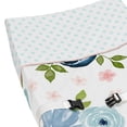 thumbnail image 4 of Sweet Jojo Designs Watercolor Floral Blue Pink and White Changing Pad Cover, 4 of 6