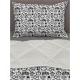 thumbnail image 3 of Clock Comforter & Sham Bedding Set, Hand Drawn Clocks and Watches Illustration Vintage Design Monochrome Pattern, 3 pcs Duvet Set Microfiber Filling Quilt, 5 Sizes, Black and White, by Ambesonne, 3 of 4