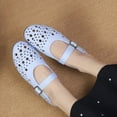 thumbnail image 6 of CHICVOMEY Breathable Mesh Mary Jane Shoes for Women Leather Ballet Flats with Buckle Fashion Fishnet Flats for Women Casual & Work Fashion Flats, 6 of 6