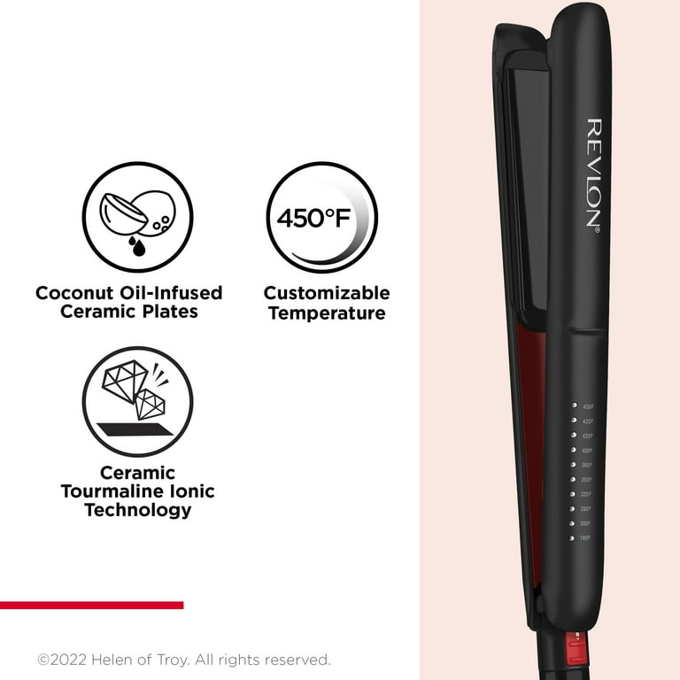 Revlon Smoothstay 1 Coconut Oil Infused Ceramic Flat Iron Black