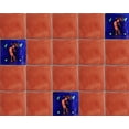 thumbnail image 3 of 4.2x4.2 Blue Kokopelli Talavera Mexican Tile, Set of 9 pcs, 3 of 3