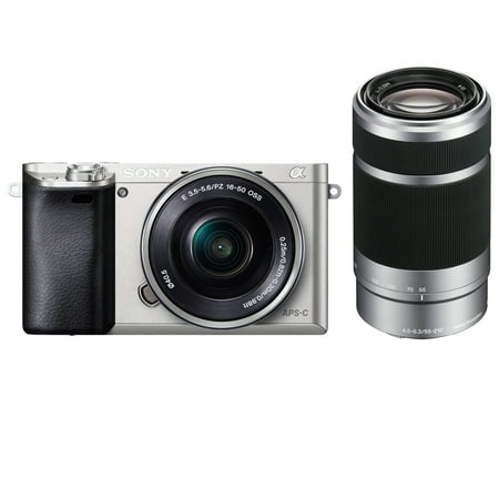 Sony Alpha A6000 Wi-Fi Digital Camera + 16-50mm Lens (Silver) with E-Mount 55-210mm f/4.5-6.3 OSS Zoom Lens
