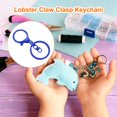 thumbnail image 6 of Uxcell Lobster Claw Clasp Hook Keychain with Swivel Trigger Clip Flat Split Keychain Ring, Blue, 30 Pcs, 6 of 6