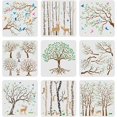 thumbnail image 2 of Plastic Reusable Drawing Painting Stencils Templates Sets for Painting on Fabric Canvas Tiles Floor Furniture Wood Tree Pattern 20x20cm 9sheet/set, 2 of 9