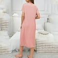 thumbnail image 5 of Aobny Night Gown Polka-Dot Women Lace Nightgown Long Short Sleeve Crew Neck Couples Pajamas,S, 5 of 6