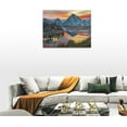 thumbnail image 4 of Mountain Scenery Pictures Wall Art Lake Nature Wall Decor Mountain Lake Pictures Canvas Painting Framed Artwork for Living Room Bathroom Bedroom 16"x12", 4 of 6