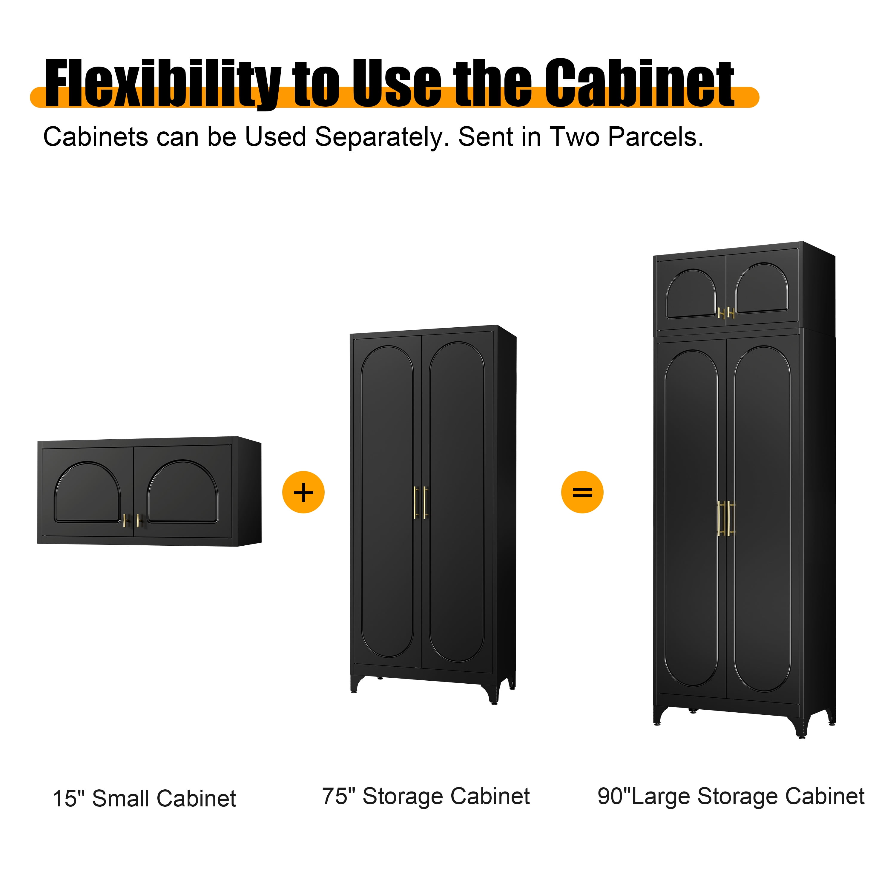 Polup 90" Height Modern Metal Pantry Storage Cabinet with Doors and Adjustable Shelves Black for Living Room Kitchen and Home