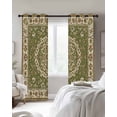 thumbnail image 4 of Green Boho Chic Blackout Curtains for Bedroom Living Room Darkening Curtains 90 Inch Traditional Classic Geometric Rustic Black Out Window Curtain Privacy Window Treatment Grommet Drapes 52"x90"x2, 4 of 9