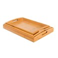 thumbnail image 1 of BirdRock Home 3 pc Breakfast Bed Tray (Rounded) - Bamboo - Cut Out Handles - Set of 3 - Bamboo - Nesting, 1 of 6