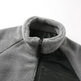 thumbnail image 4 of WREESH Mens Polar Fleece Jacket Color Block Furry Jackets Loose Stand Collar Zip Up Jacket Thick Warm Winter Coats Gray, 4 of 9