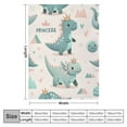 thumbnail image 4 of WYYP Flannel Material Blanket Dinosaur Girls Kawaii Dino Princess Lightweight Cartoon Watercolor Dinosaur White, 4 of 6