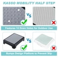 thumbnail image 2 of Step Stool, Non-Slip Mobility Step Platform, Safety Riser Step Stools for Seniors & Adults, 420Lbs acity, Indoor/Outdoor Half Step for Stairs, Cars, Bed, Chair, Bathtub Gray, 2 of 7