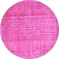 thumbnail image 1 of Ahgly Company Indoor Round Abstract Pink Contemporary Area Rugs, 6' Round, 1 of 4