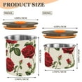 thumbnail image 3 of Red Rose Flower Airtight Coffee Bean Canister 17oz Food Storage Containers with Lids For Gournd, Tea, Sugar, Flour, Rice, Cereal, Candy Cookie Jar, 3 of 8