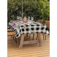 thumbnail image 2 of Outdoor Tablecloth with Umbrella Hole and Zipper, Bunny Easter Rectangle Table Cloth 60x84 Inch Waterproof Tablecloth, Black Plaid Spring Floral Pastoral Retro Art Picnic Table Cover for Patio, 2 of 7
