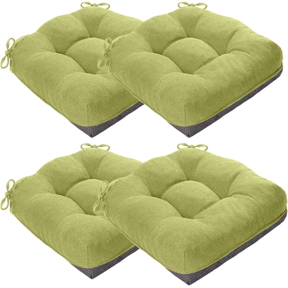 Chair Cushions for Dining Chairs, Memory Foam Kitchen Chair Cushions Set of 4, Non-Slip Thick Dining Room Chair Pads Seat Cushions, 15.5" x 15.5" x 4" (Sage Green)