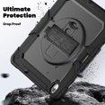 thumbnail image 4 of For iPad Air 13 inch Case (2025 M3/2024 M2), 360 Rotating Shockproof Cover with Stand, Screen Protector, Shoulder Strap, Black, 4 of 7
