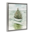 thumbnail image 4 of Stupell Industries Beachy Christmas Tree Holiday Painting Gray Floater Framed Art Print Wall Art, 17 x 21, 4 of 10