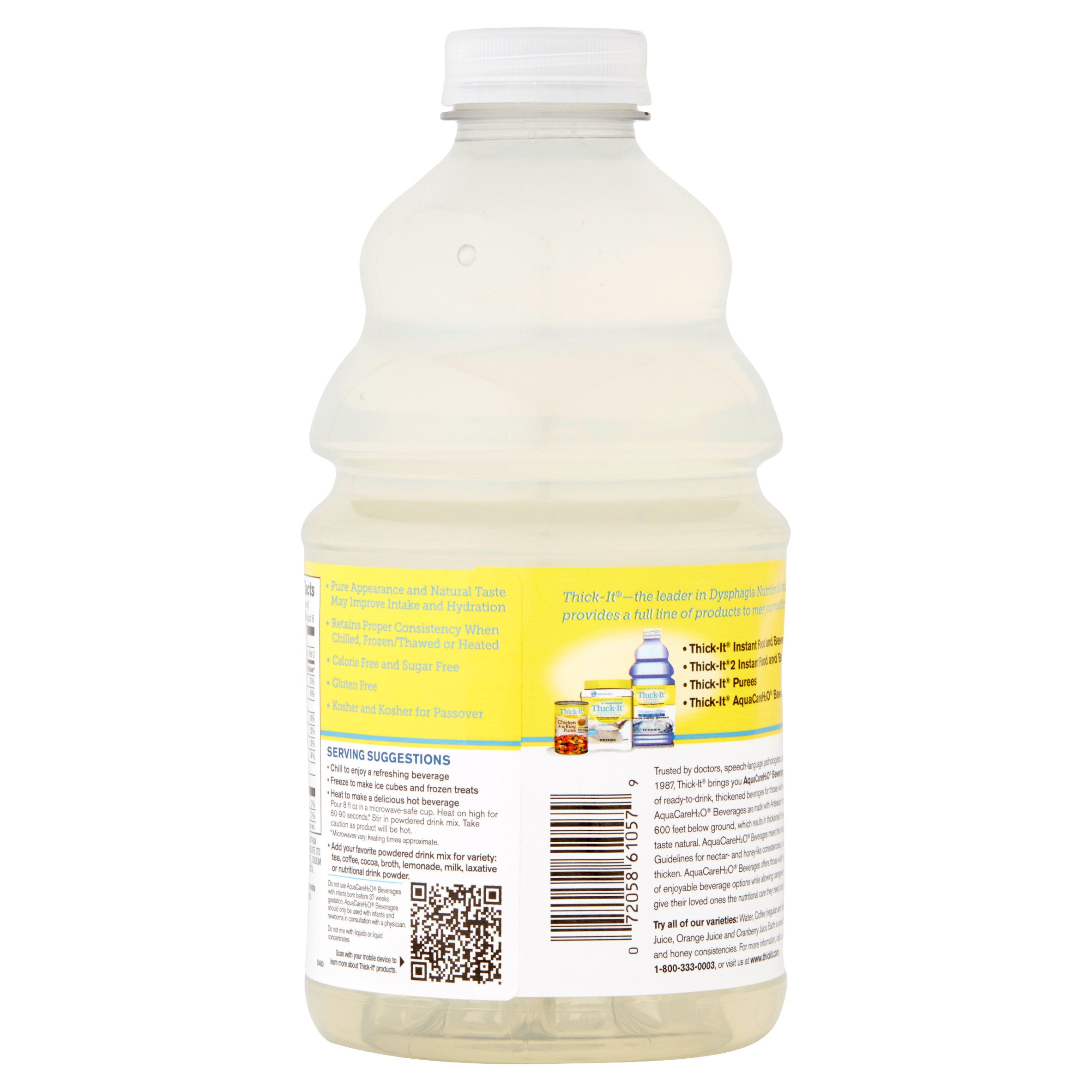 Thick-It Clear Advantage Mildy Thick Water, Nectar, Ready-to-Drink, Digestible Swallowing Aid, Hydration on the Go, No Mixing Needed, 64 oz Bottle