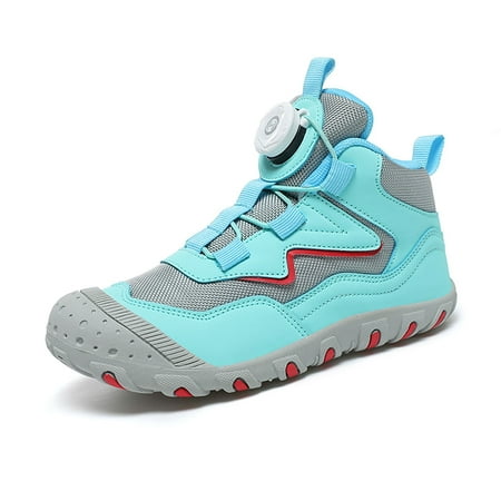 

Boys Girls Hiking Boots Soft Thick Winter Warm Shoes Snow Boots Kids Shoes Sky Blue 4-4.5 Years