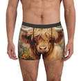 thumbnail image 1 of Balery Cute Floral Cow Calzoncillos bóxer para hombre, ropa interior de algodón suave y transpirable con cinturilla de nailon-Small, 1 of 5