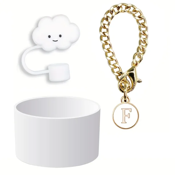 Funda de silicona para vaso Stanley, cubierta bonita de pajita con forma de nube, con letras de 1 piezas y 1 piezas, accesorios para piezas, 30 y 40 Oz, 1 piezas