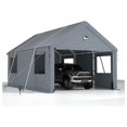 thumbnail image 7 of Carports 10X16 Heavy Duty，Car Ports with 180G Removable Side Walls, Carport Canopy, Portable Car Port Garage, Car Shelter All Weather,Gray, 7 of 7