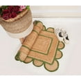 thumbnail image 5 of Hand Braided Natural Jute Rug Beige and Green Scalloped Area Rug Rectangle Rug, 5 of 5