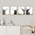 thumbnail image 3 of PixonSign Framed Wall Art Shetland Farm Cow Portraits Prints Western Animals Illustrations Posters, Set of 4 Black & White Nature Wilderness Canvas Prints for Home Decor - 12"x16" Natural, 3 of 5
