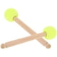 thumbnail image 3 of Green Drum Mallet with Comfortable Wooden Handle and Felt Head for Performance 2pcs, 3 of 5