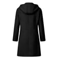 thumbnail image 4 of Purcolt Women's Winter Jacket Casual Blend Trench Coat with Hood Single Breasted Long Wool Warm Pea Overcoat Outerwear, 4 of 6