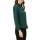 thumbnail image 4 of Blusa de cuello choker para mujer Inspire Chic, de manga larga, con cuello de solapa, camisa de trabajo XL verde, 4 of 7