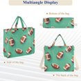 thumbnail image 6 of FORMRS Womens Corduroy Tote Bag Crossbody Shoulder Handbag with Pocket, Green American Footballs, 6 of 7