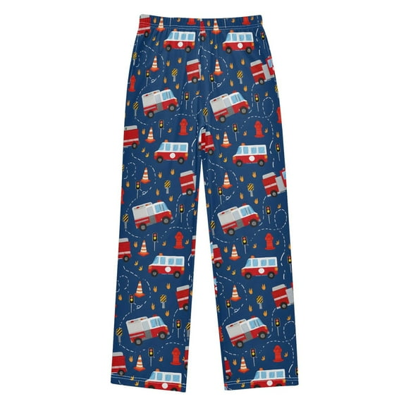 joogoo Fire Trucks Cartoon Pajama Pants Pj Bottoms Sleepwear Lounge L