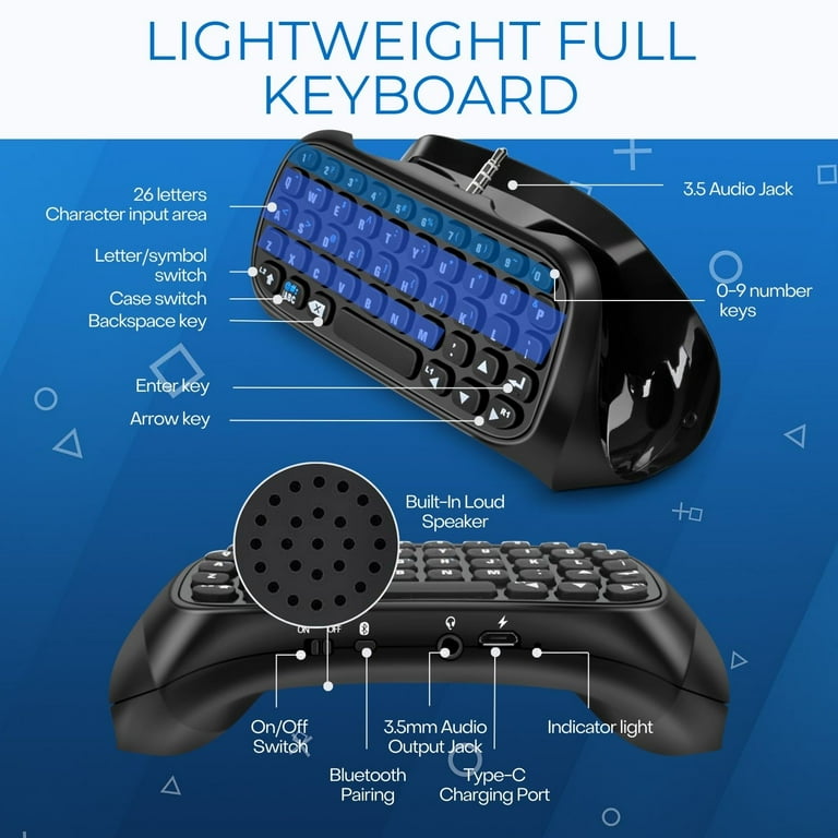 PS4 Wireless Mini Bluetooth Keyboard Keypad Gamepad Joystick