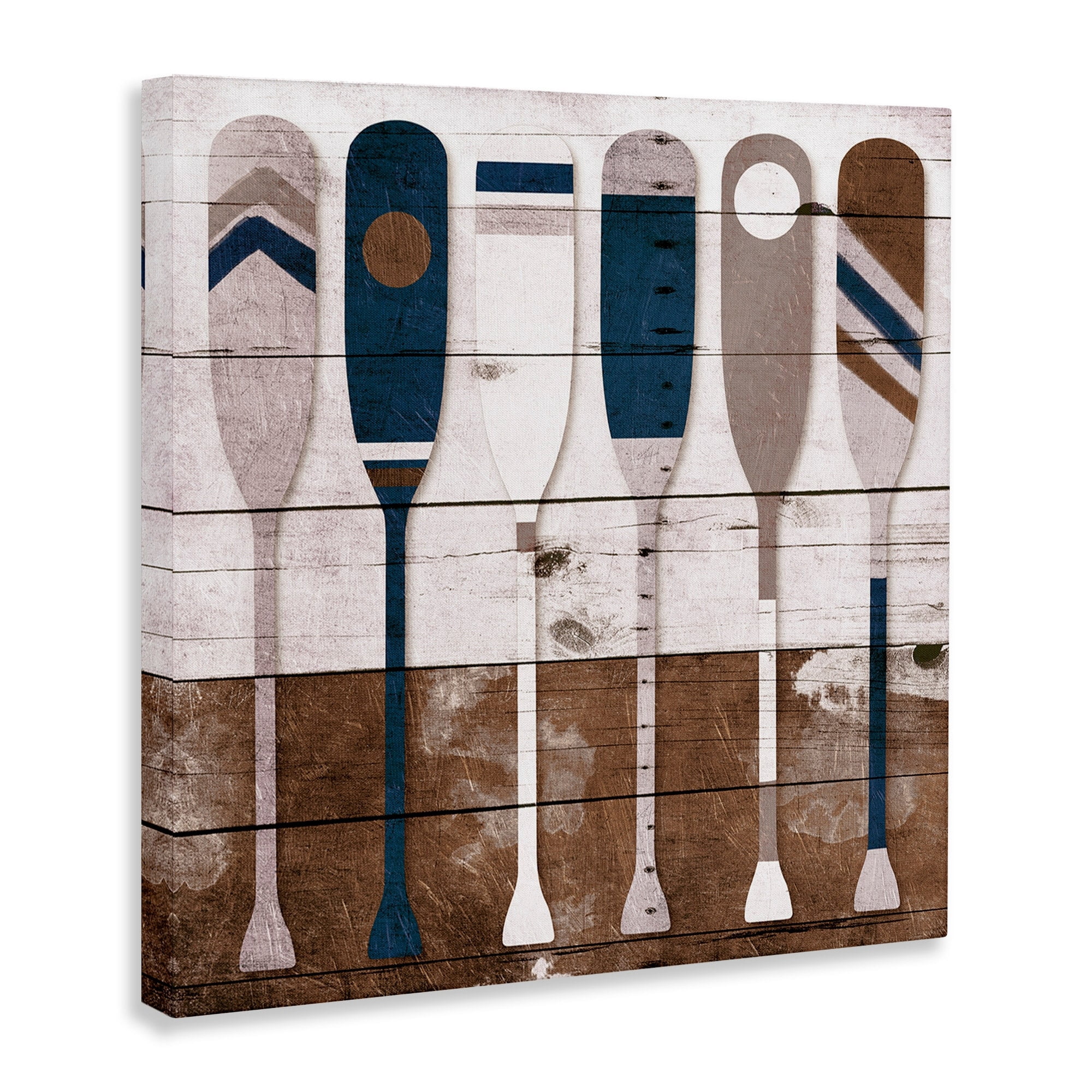 Stupell Industries Ocean Paddle Ores Grain Pattern Rustic Cabin Design, 24 x 24, Design by Milli Villa