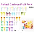 thumbnail image 4 of 48 Piezas Mini Tenedores de Frutas, Tenedores de Frutas de Plástico para Niños, Tenedores de Frutas Bento de Dibujos Animados, Palillos de Dientes Decorativos de Animales Lindos para Postres de, 4 of 5