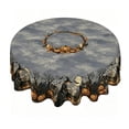 thumbnail image 2 of Round Halloween Tablecloth Vintage Pumpkin Witch, Tyidzon Waterproof 60 inch Round Tablecloth for Holiday Dinner Party Home Kitchen Dining Table Decor, 2 of 7