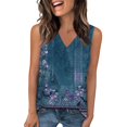 thumbnail image 2 of SAATLERI Tank Top for Women Loose Fit Sleeveless Floral Print Shirts V Neck Summer Clothes Women's Tees and Tanks Beach Vacation Essentials, 2 of 4