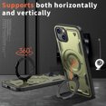 thumbnail image 5 of 360° Rotatable Magnetic Ring for iPhone 15 Case, Compatible with MagSafe [Non-Slip Texture Edge] [Built-in Kickstand] [Military Shockproof] Matte Soft TPU Bumper Ultra Slim, Olivegreen, 5 of 5