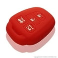 thumbnail image 2 of Dobrev Black Silicone 4 Buttons Smart Key Case Cover Bag Fob Holder for Toyota RAV4 Corolla Camry Venza Avalon Replacement Key Fob HYQ12BDM (red), 2 of 5