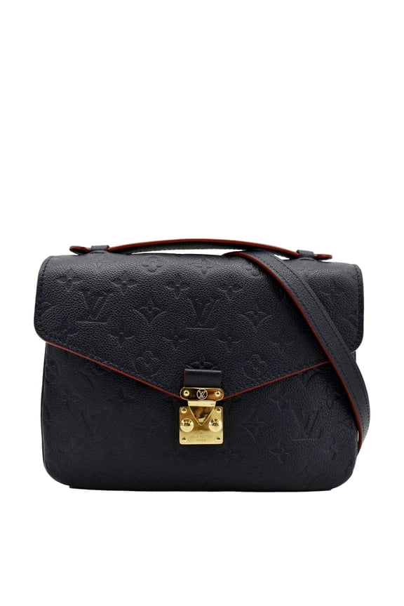 Pre-Owned LOUIS VUITTON Metis Pochette Empreinte Leather Crossbody Bag Navy Blue