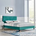 thumbnail image 3 of Modway Roxanne Performance Velvet Queen Platform Bed, Multiple Colors, 3 of 3