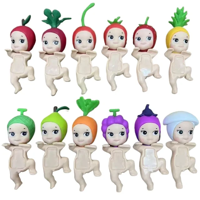 Un conjunto de figuras de Sonny Angel, juguetes de 3 pulgadas, muñeco de frutas y verduras, modelo acostado, adornos de escritorio, muñecos de anime Kawaii, regalo de cumpleaños para niños