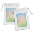 thumbnail image 1 of Saying Fabric Pouch Set of 2, Design of Daily and Uplifting Morning Motto on an Ombre Inspired Background, Small Drawstring Bag for Toiletries Masks and Favors, 9" x 6", Multicolor, by Ambesonne, 1 of 2